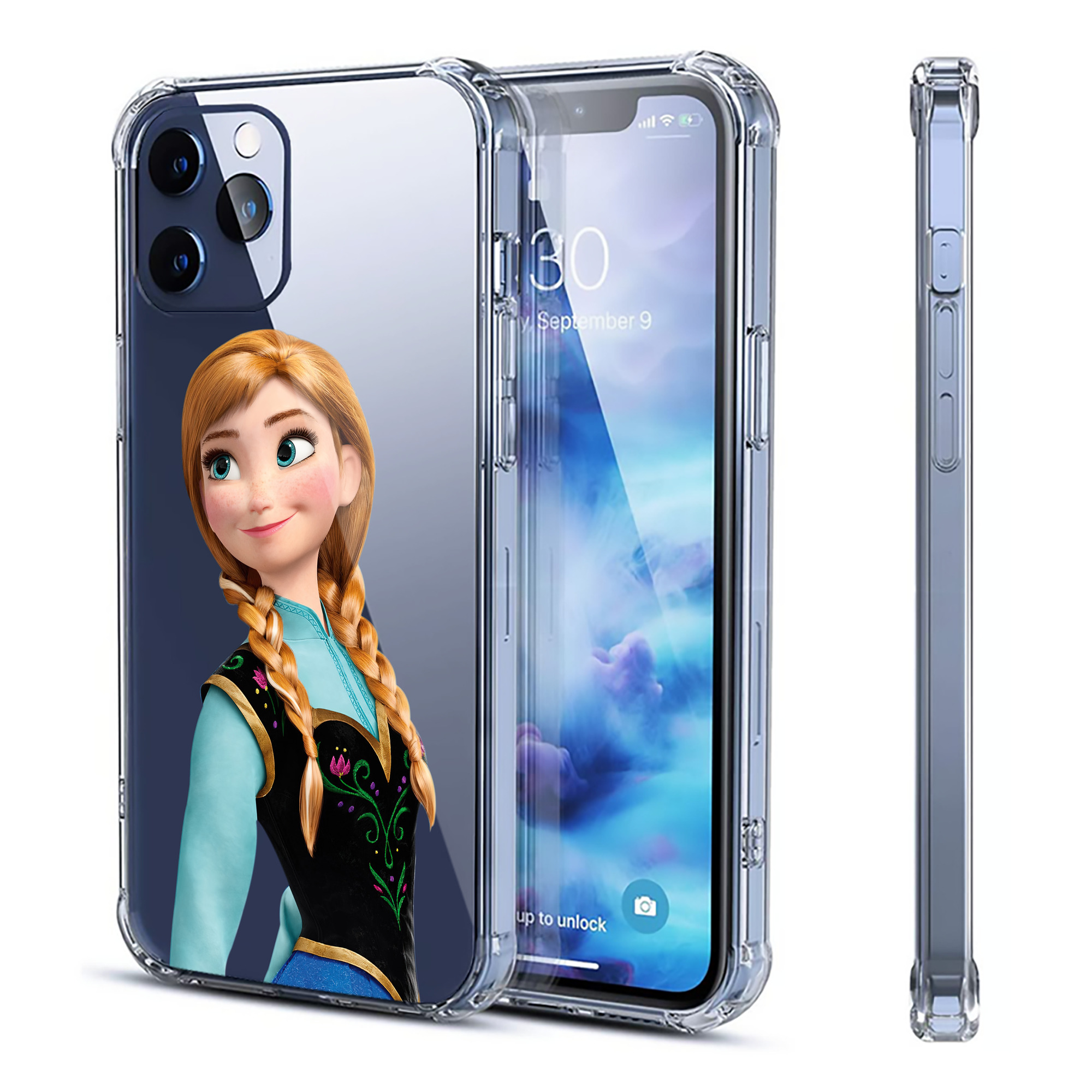 （画像用） アナと雪の女王 アンナ エルサ Frozen Anna Elsa 【iPhone 12シリーズ対応】透明スマホケース（クリアソフトケース）
